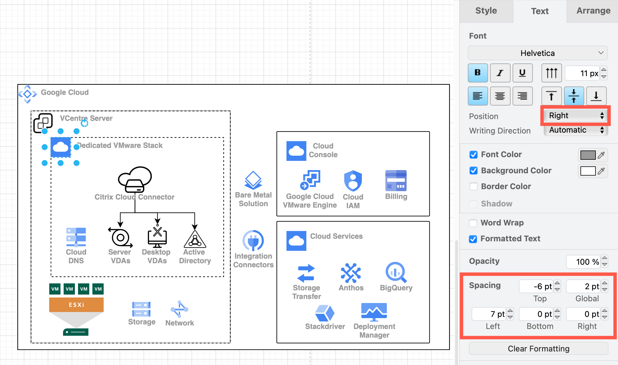 Align shapes using the snap to grid and guideline tools for neat diagrams