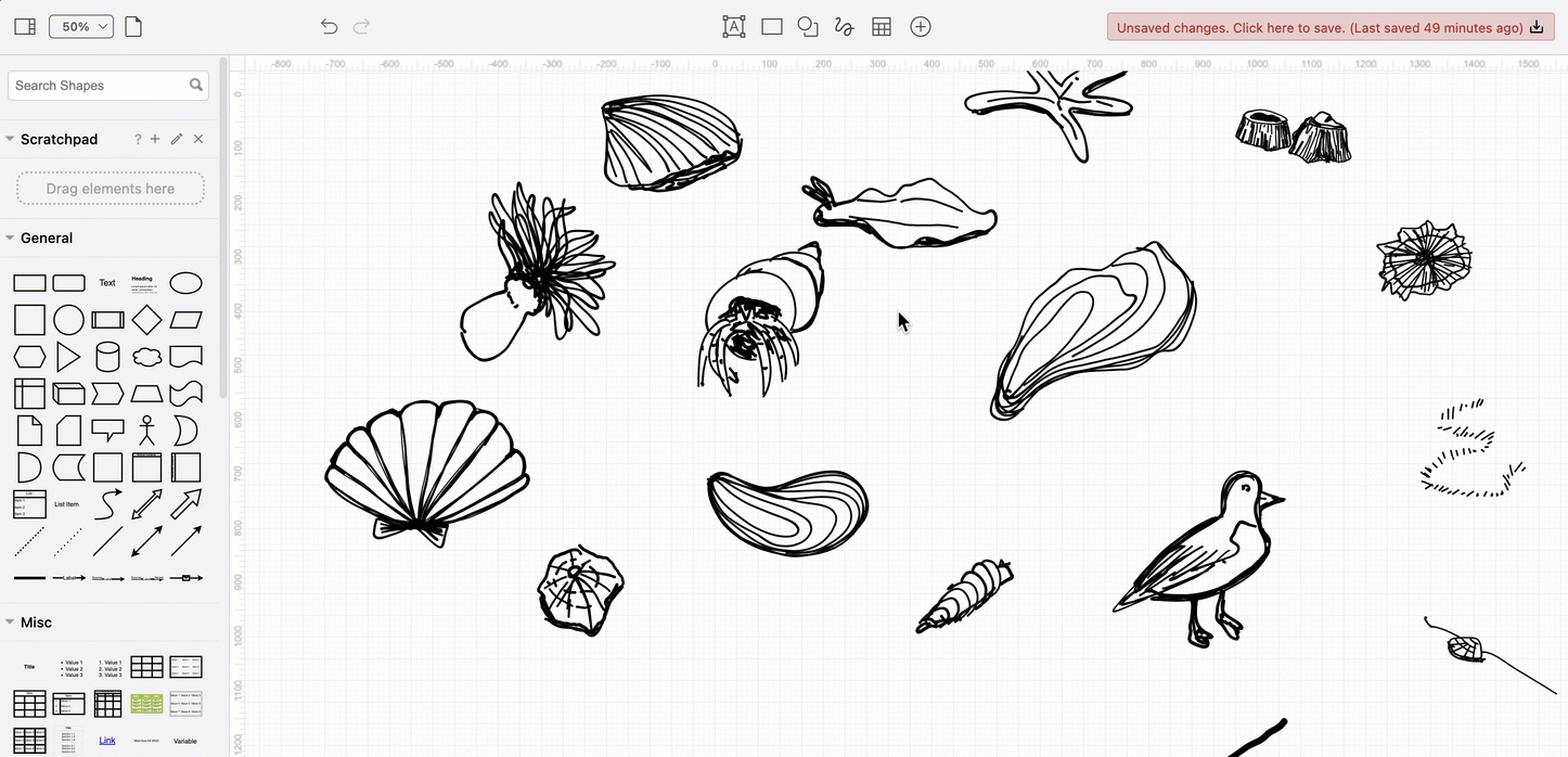 Drag your grouped freehand shape to the shape library to more easily reuse it in the infographic or another diagram