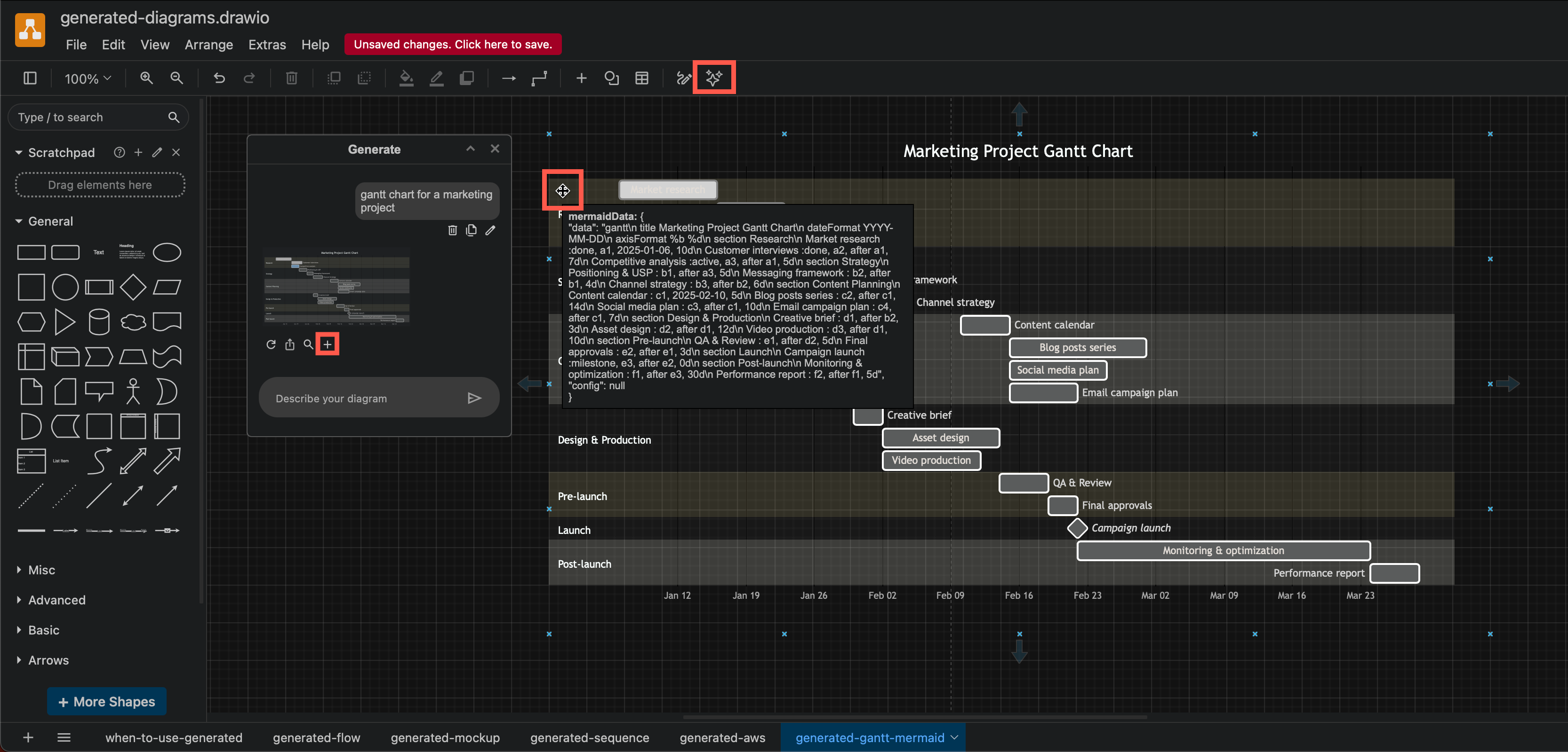 Edit your diagram generation query in draw.io to generate a new or updated version of the diagram