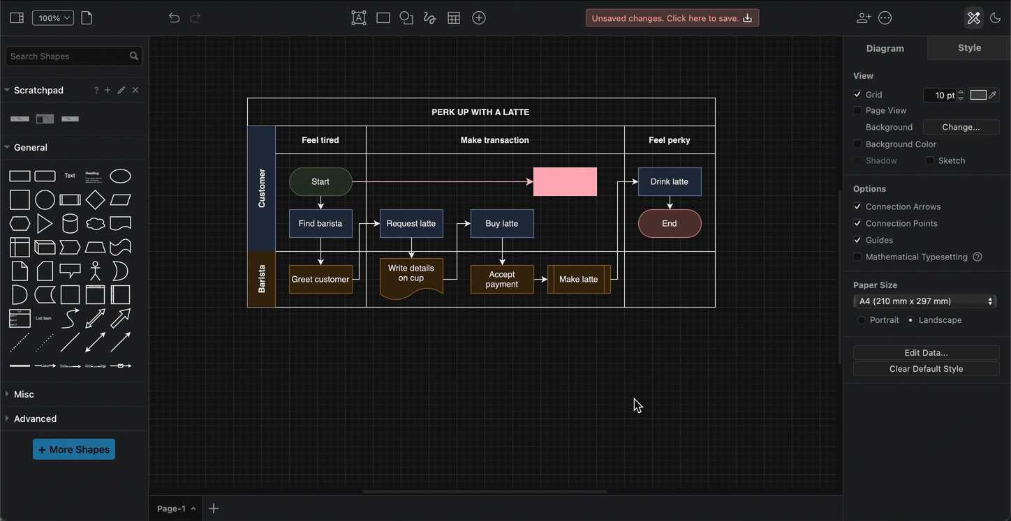 Press Shift+Alt and drag the cursor to move a selected shape, even if your cursor is not over that shape