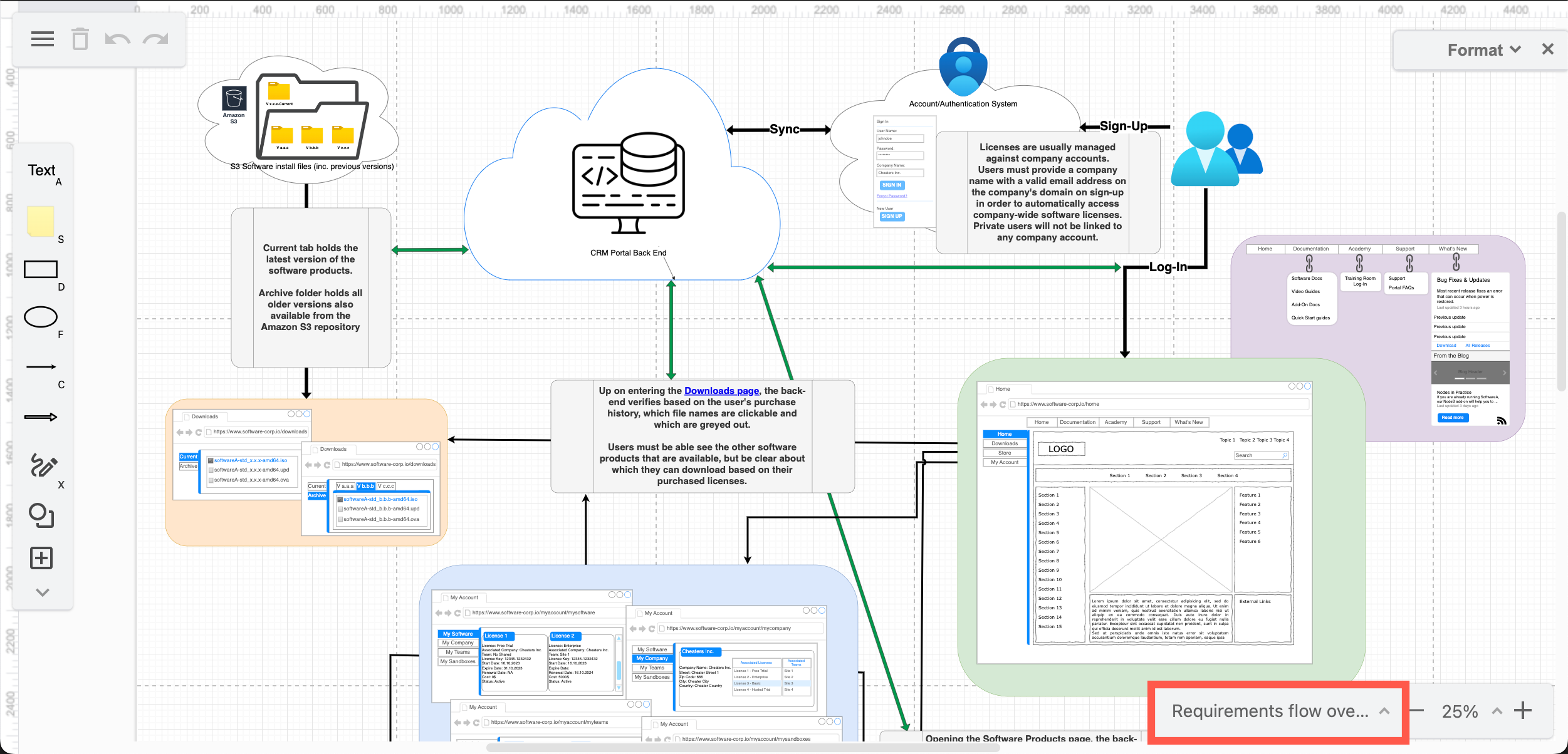 Multiple pages in a multi-page diagram are accessed via the list in the lower right of the draw.io editor when using the Sketch online whiteboard theme