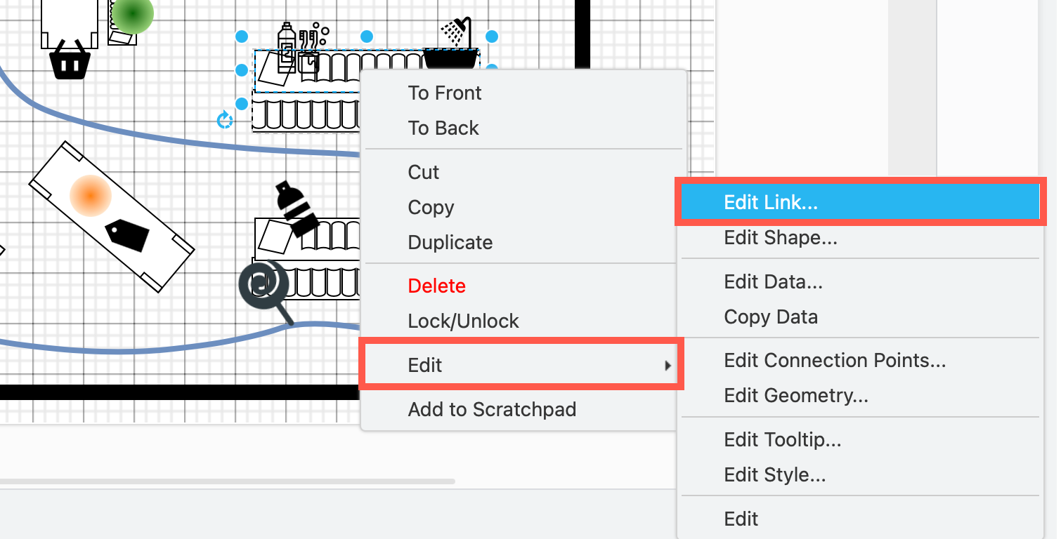 Link your floorplan shelves to their planograms to make your retail diagrams easy to navigate in draw.io