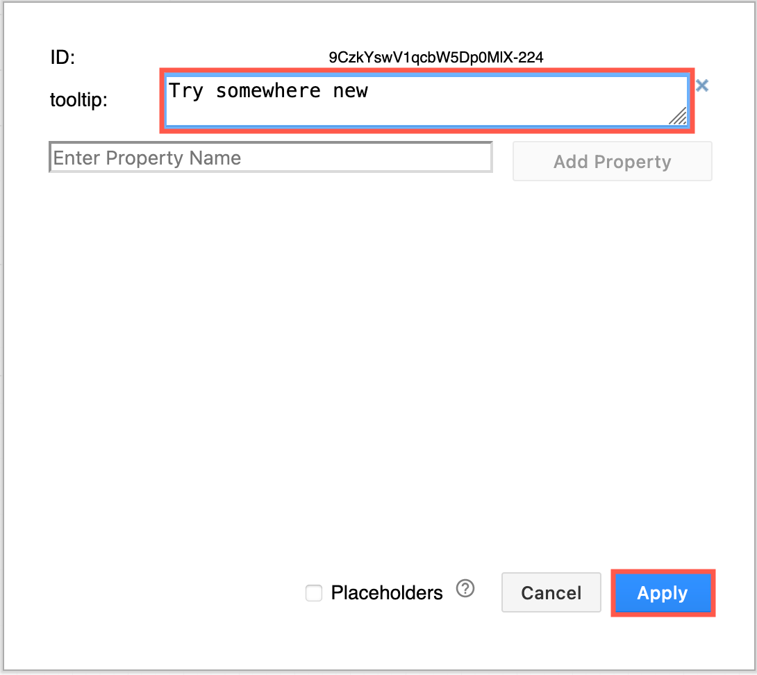 Enter the text for your tooltip in the shape properties dialog, then press apply to return to the draw.io editor