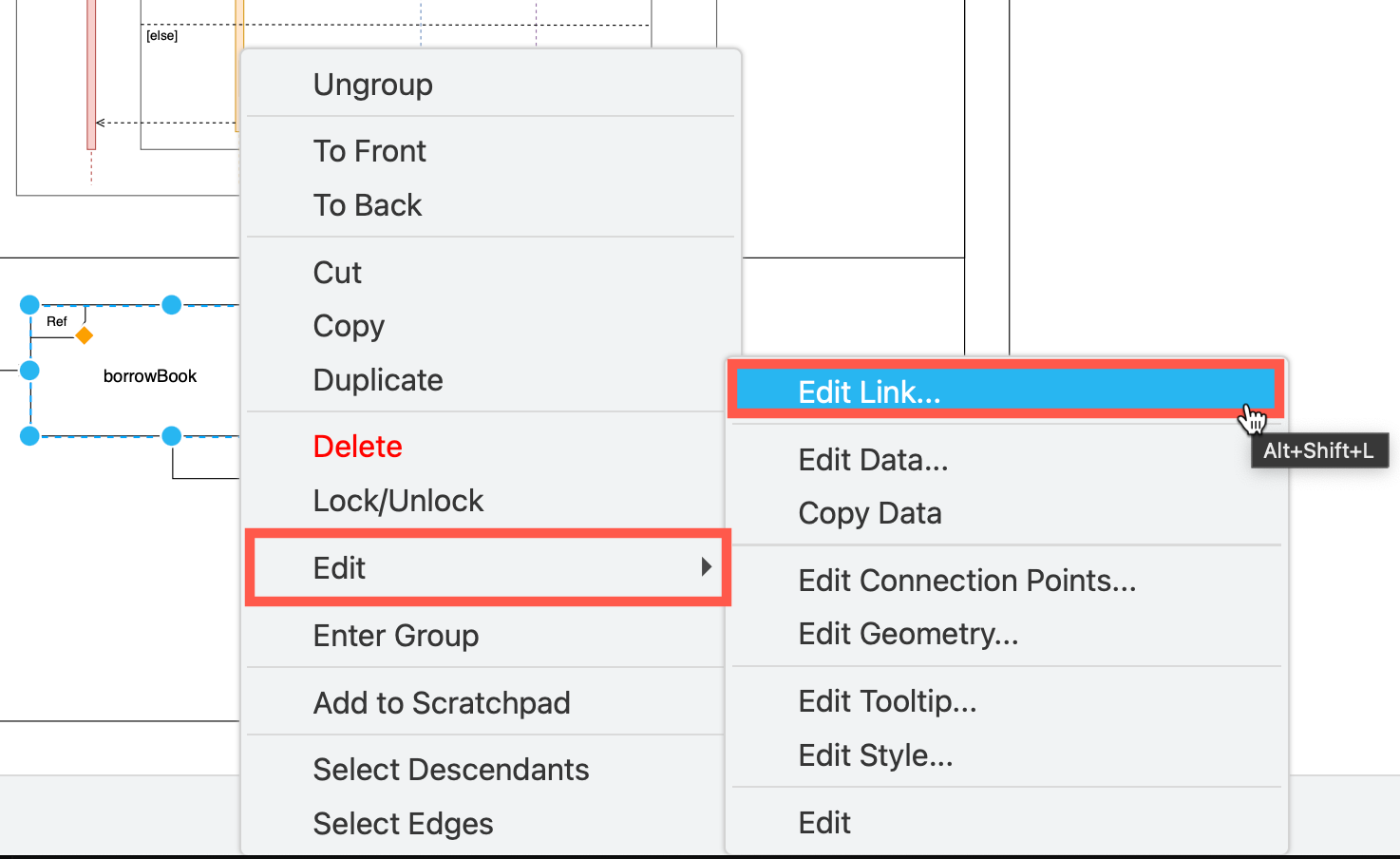 Add a link to the ref interaction shapes to be able to navigate to their diagram page